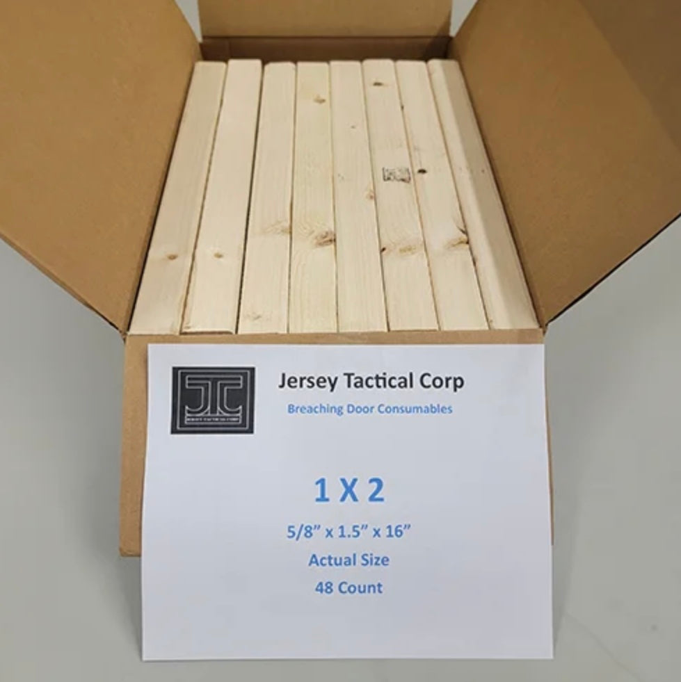 1"x 2"wood for lock replicas on breaching doors
