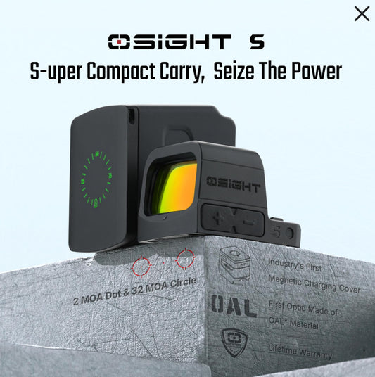 Osight S - Enclosed Aspherical Optic with Multi-Reticle System & Patented Rechargeable Design