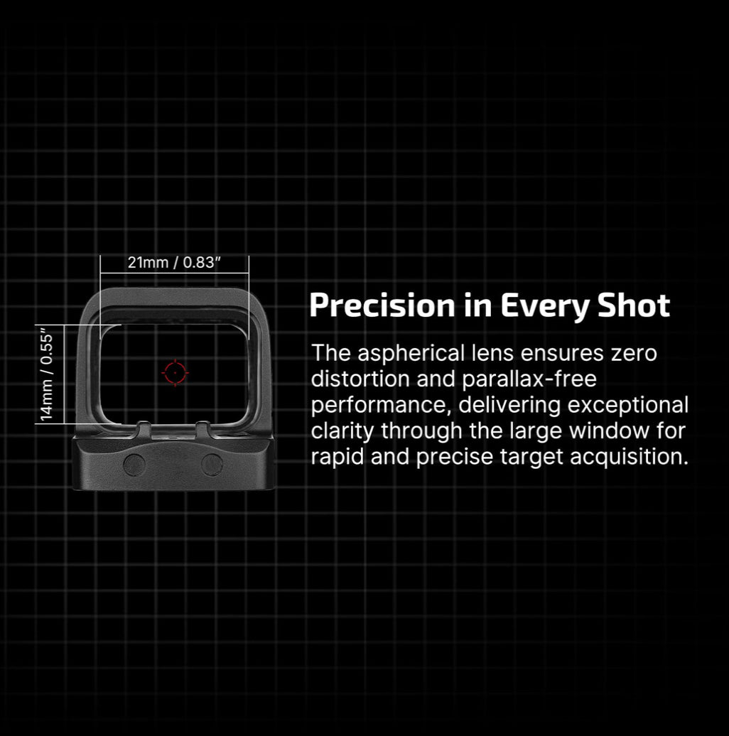 Osight S - Enclosed Aspherical Optic with Multi-Reticle System & Patented Rechargeable Design