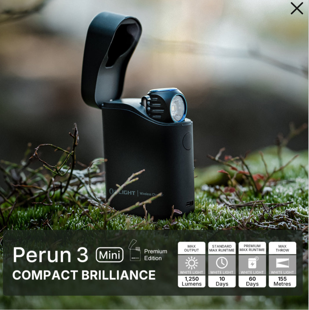 Perun 3 Mini Headlamp & Flashlight with Red and White Light