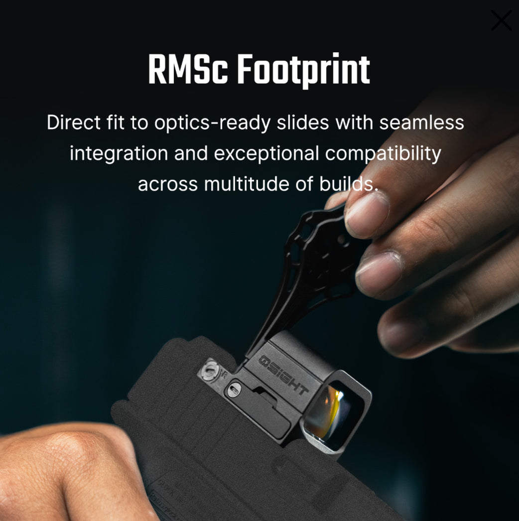 Osight SE RMSc Footprint Enclosed Red Dot Sight with Replaceable Battery