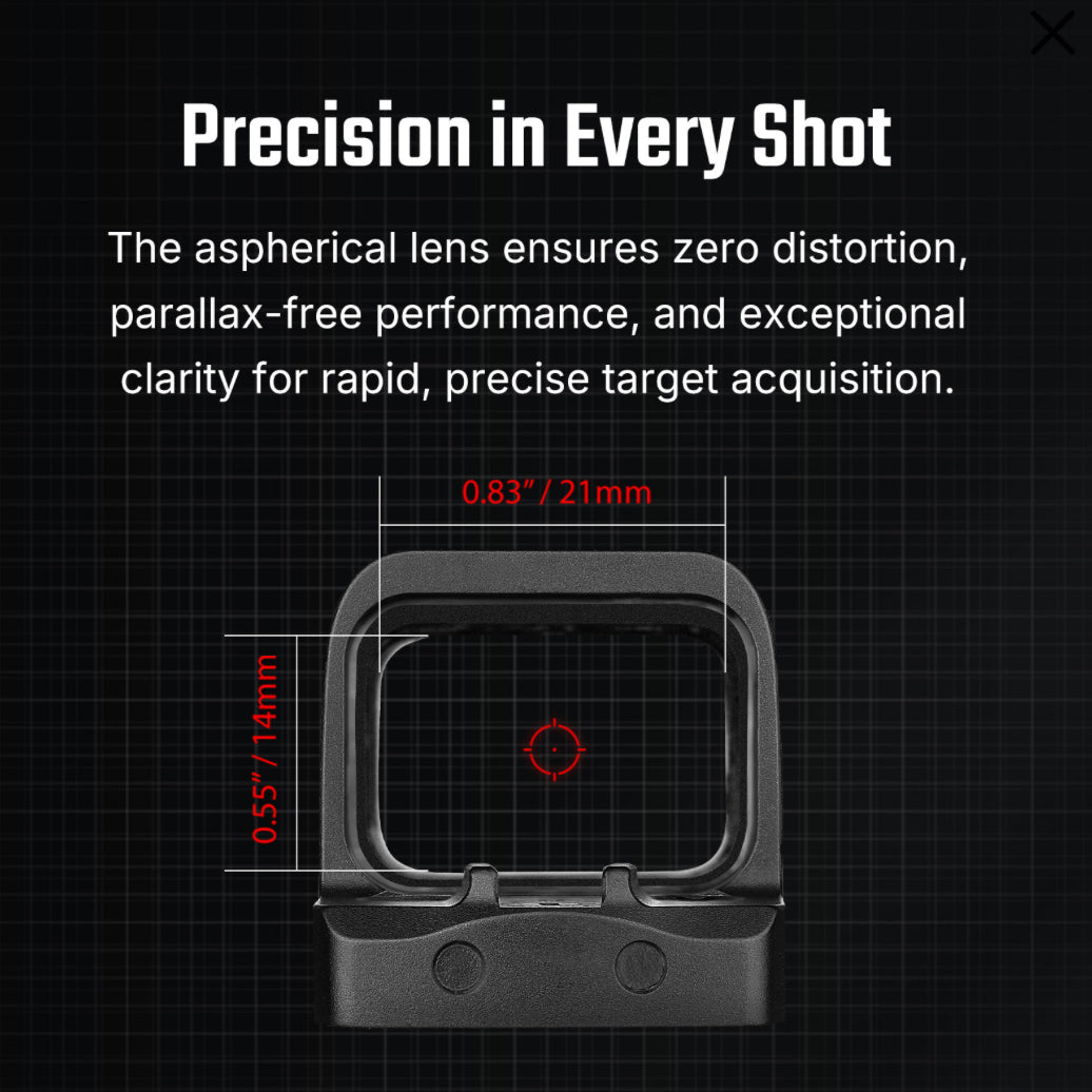 Osight SE RMSc Footprint Enclosed Red Dot Sight with Replaceable Battery