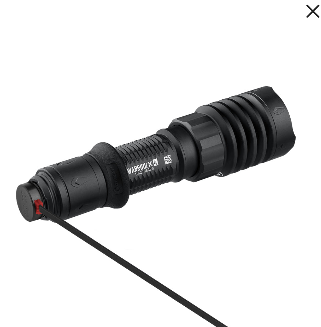 Warrior X 4 USB-C and MCC Rechargeable Tactical Flashlight With Holster