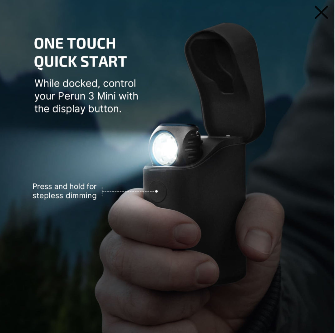 Perun 3 Mini Headlamp & Flashlight with Red and White Light