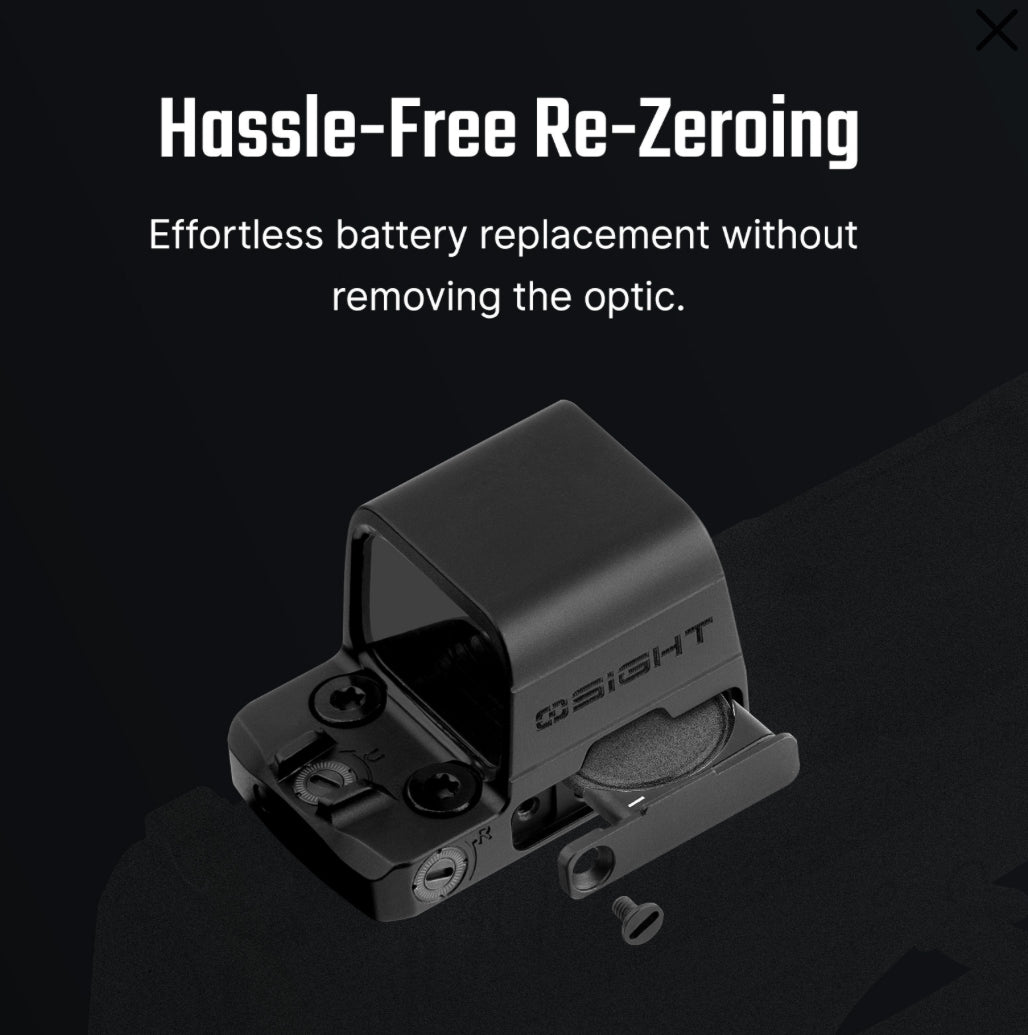 Osight SE RMSc Footprint Enclosed Red Dot Sight with Replaceable Battery