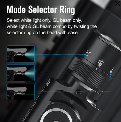 Baldr Pro R Rechargeable Tactical Light with Green Laser