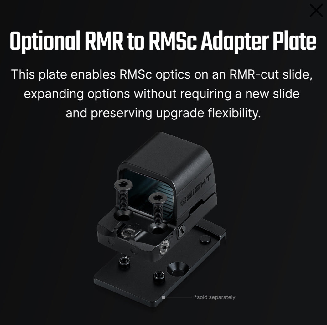 Osight SE RMSc Footprint Enclosed Red Dot Sight with Replaceable Battery